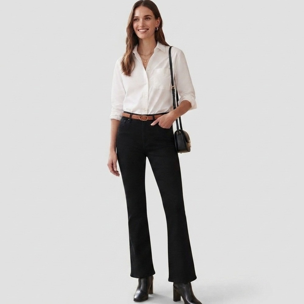 NWT Vintage NYDJ Tummy Tuck Bootcut Jeans Women 10P Black P400B Slimming